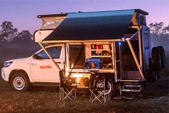 Built so 2 can travel and sleep inside in this Apollo 4wd Adventure camper rental