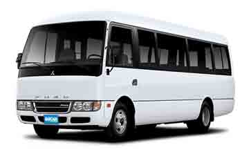 Commercial coaster bus hire at Bargain Car Rentals